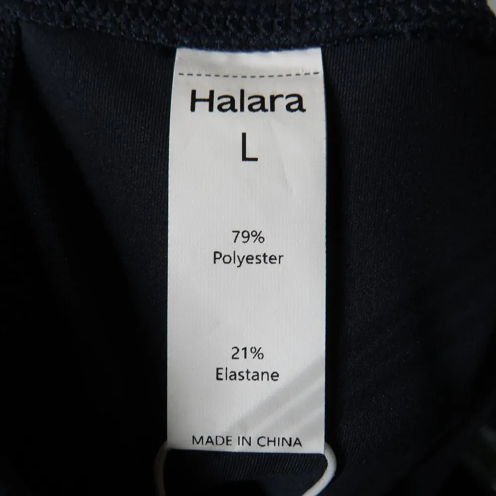 Halara Navy Crossover Wide Leg Split Ankle Active Yoga Pants Size Large - Picture 8 of 11